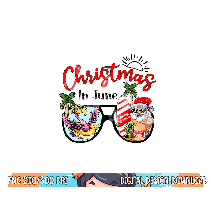 Christmas In June Sunglasses Santa Flamingo Summer Vacation png, sublimation copy.jpg
