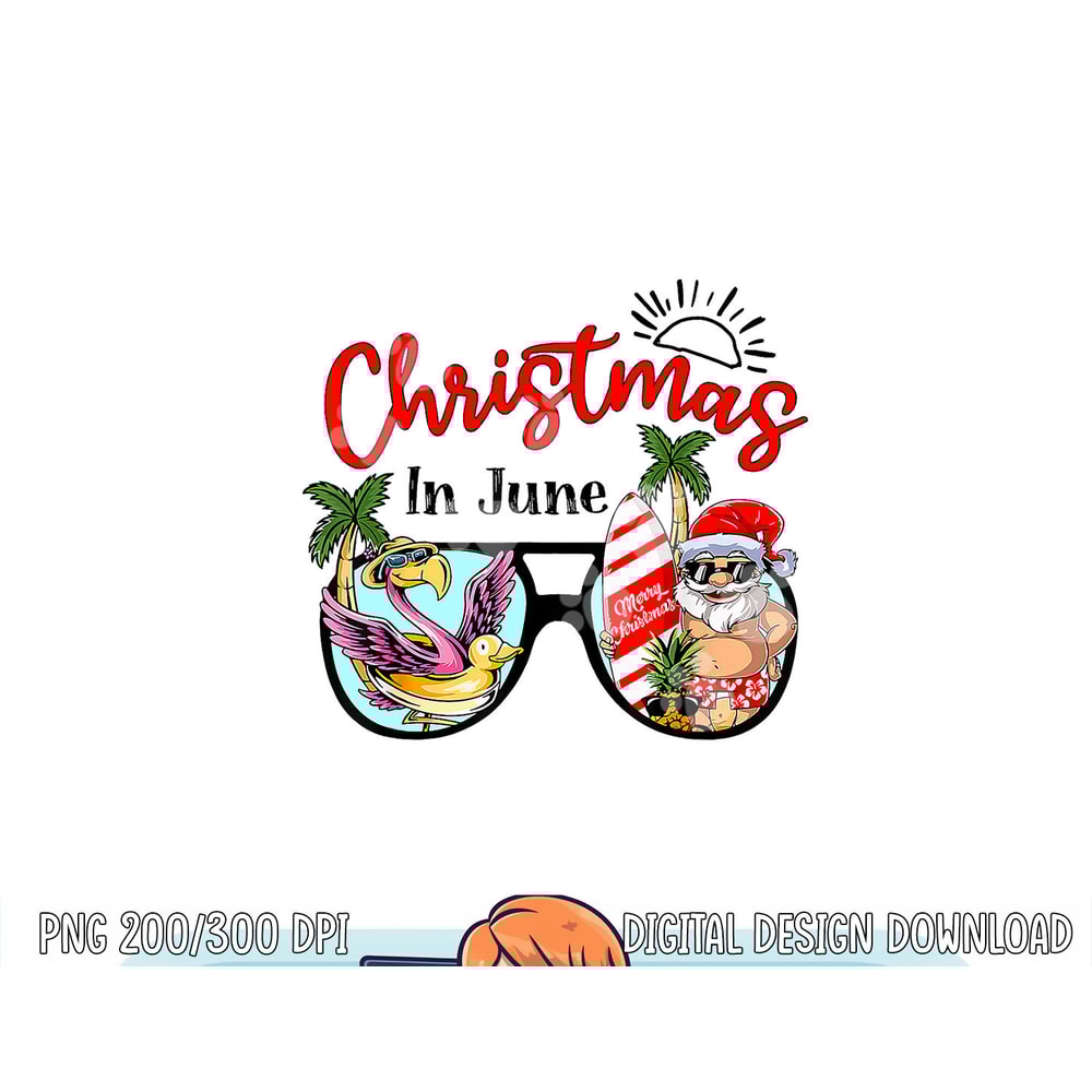 Christmas In June Sunglasses Santa Flamingo Summer Vacation png, sublimation copy.jpg