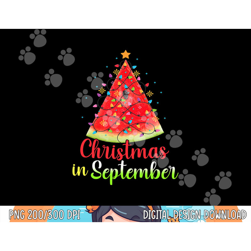 Christmas In September Watermelon Tree Christmas Tree Summer png, sublimation copy.jpg