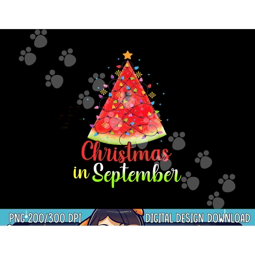 Christmas In September Watermelon Tree Christmas Tree Summer png, sublimation copy.jpg