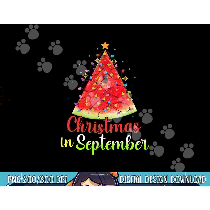Christmas In September Watermelon Tree Christmas Tree Summer png, sublimation copy.jpg