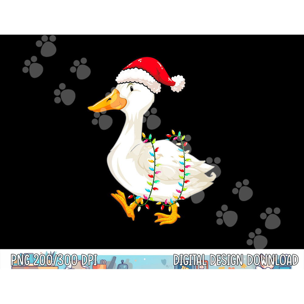 Christmas Lights Duck Wearing Xmas Hat - Duck Swan Lover png, sublimation copy.jpg