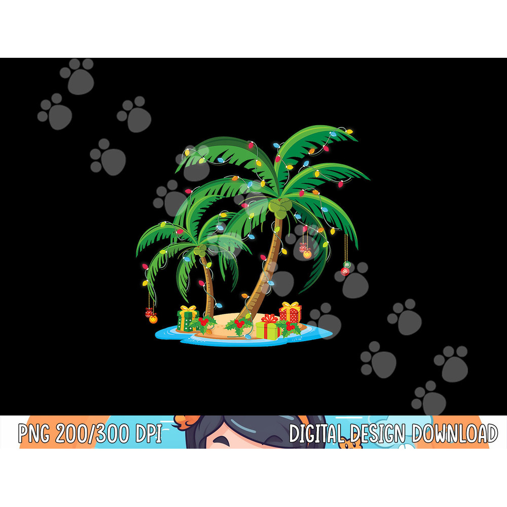 Christmas Palm Tree Tropical Xmas Gift Coconut Lights Pajama png, sublimation copy.jpg