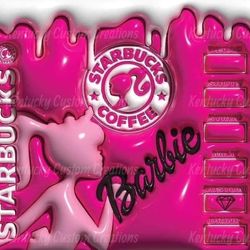 Barbie Starbucks 3D Pink PNG Sublimation Clip Art Tumbler File
