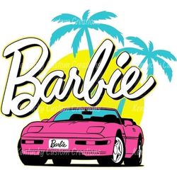 Barbie Car Palm Trees High Quality PNG