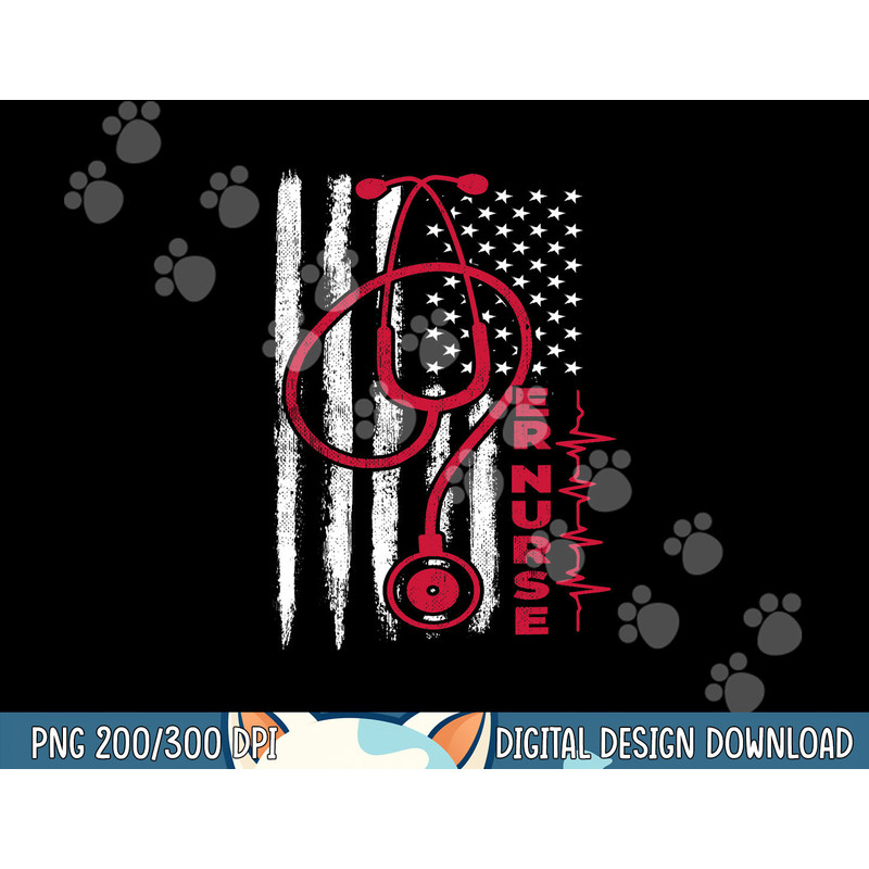 ER Nurse with American Flag Design  png, sublimation copy.jpg