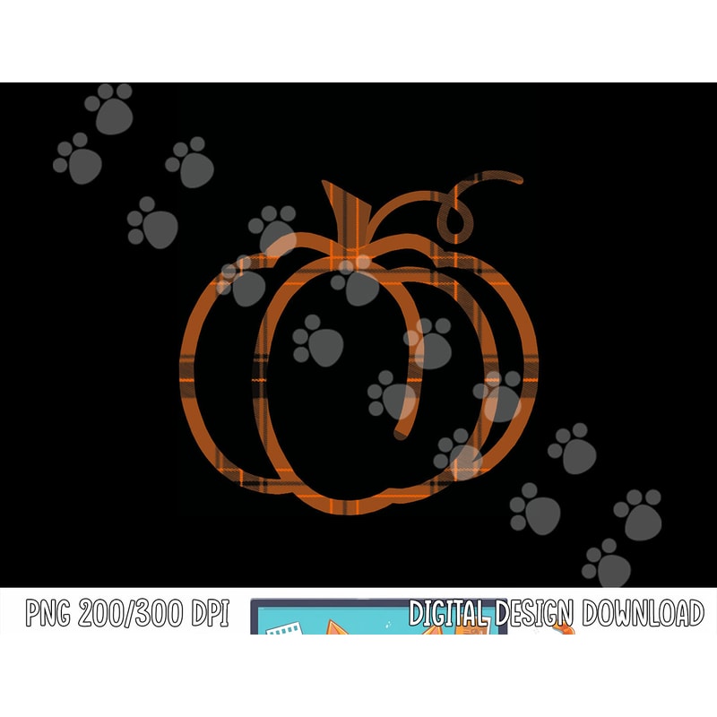 Fall Pumpkin Cute Thanksgiving Autumn Buffalo Plaid Pumpkin png, sublimation copy.jpg
