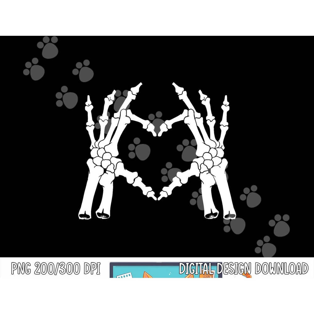 Finger Heart Shape - Halloween Skeleton Hand png, sublimation copy.jpg