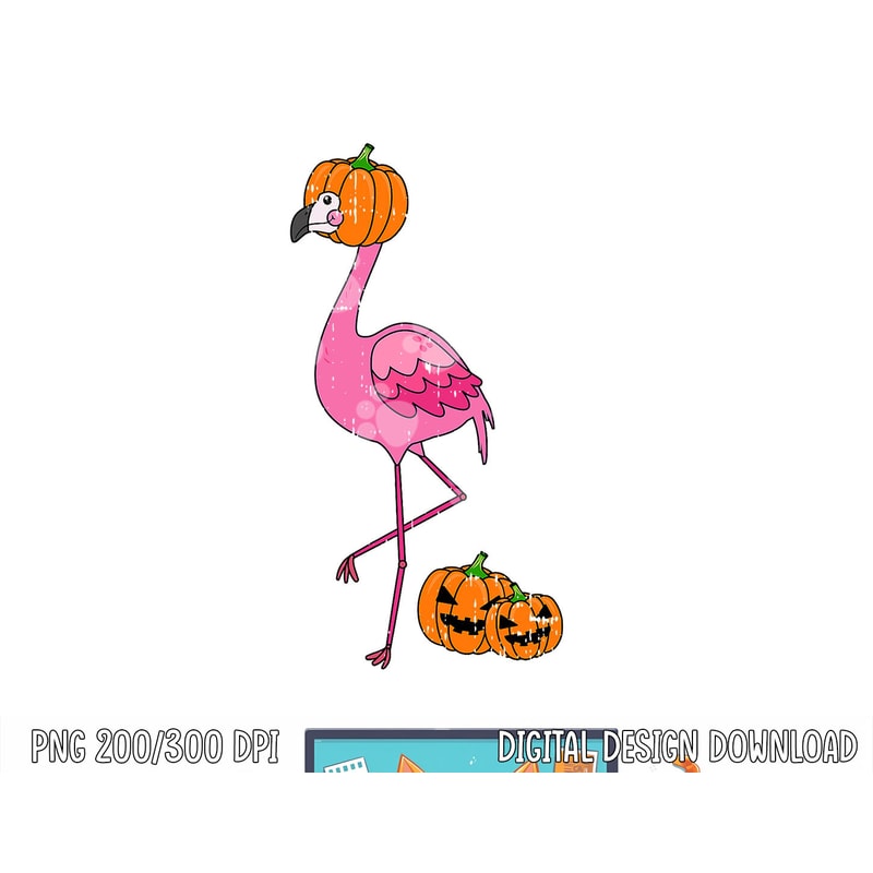 Flamingo Pumpkin Head Costume Cute Easy Bird Halloween Gift png, sublimation copy.jpg