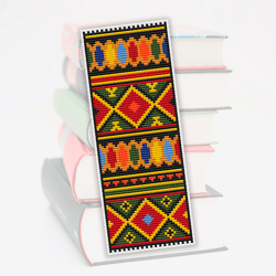 Cross stitch bookmark pattern African style, Ethnic embroidery pattern, Bookmark cross stitch, Gift for book lover