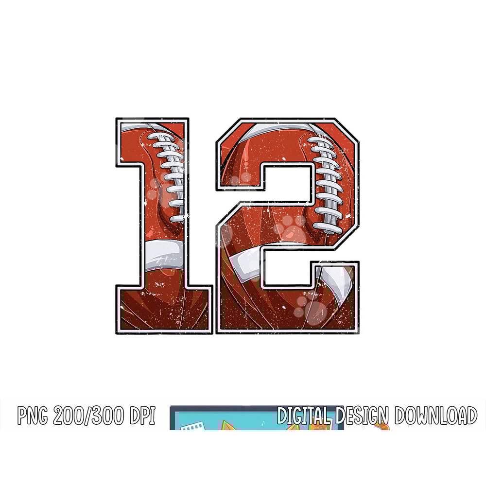 Football 12th Birthday Boy Twelve 12 Years Old Bday Party png, sublimation copy.jpg