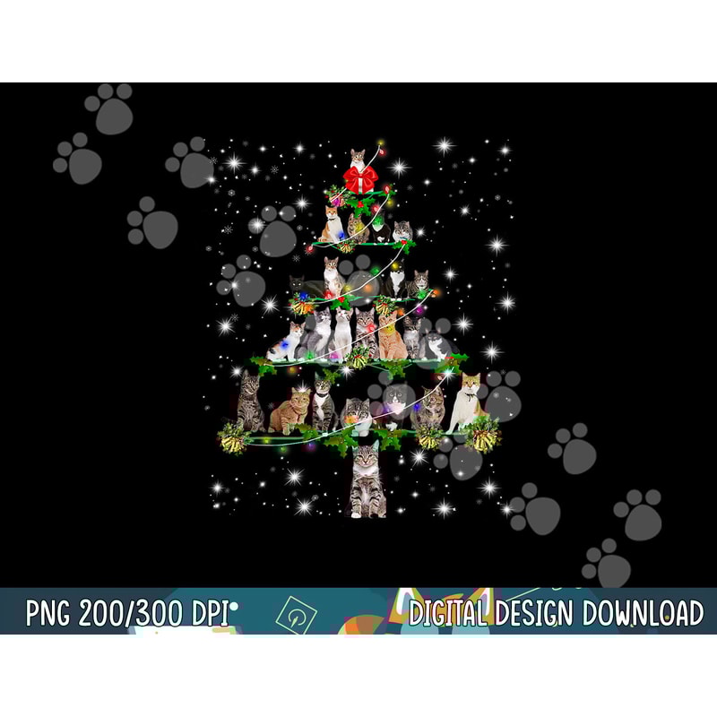 Funny Cats Christmas Tree Tee Ornament Decor Gift png,sublimation copy.jpg