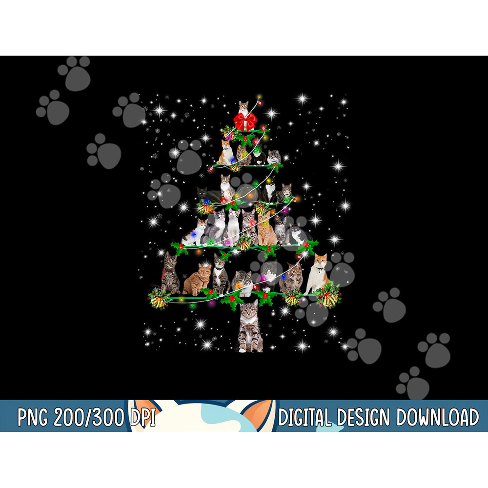 Funny Cats Christmas Tree Tee Ornament Decor Gift png,sublimation copy.jpg