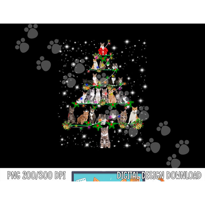 Funny Cats Christmas Tree Tee Ornament Decor Gift png,sublimation copy.jpg