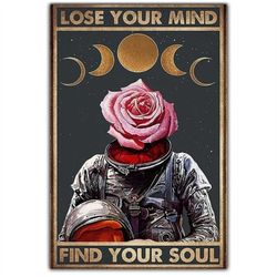 lose your mind find your soul rose moon poster canvas print wall art home room bedroom decor vintage interior decoration