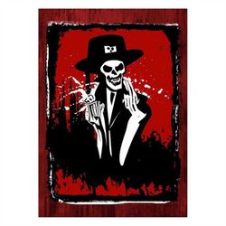 skeleton skull hat rock music singer poster canvas print vintage wall art decor home room kitchen bedroom interior decor