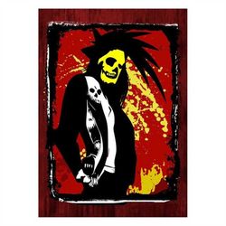 skeleton skull hard rock heavy metal poster canvas print vintage wall art decor home room kitchen bedroom interior decor
