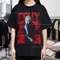 vintage felix tshirt, stray kids maniac tshirt, stay fandom, fan made shirt, kpop concert, skz, kpop shirt