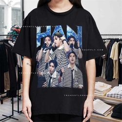 vintage han tshirt, vintage han ji sung tshirt, stray kids maniac tshirt, stay fandom, fan made shirt, kpop concert, skz