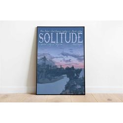 solitude skyrim travel poster | skyrim poster | solitude poster | skyrim game room decor | gamer gift decors | skyrim d