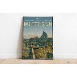 whiterun skyrim travel poster | skyrim poster | whiterun poster | skyrim game room decor | gamer gift decors | skyrim d