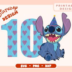 birthday svg, lilo and stitch svg, birthday girl png, stitch birthday