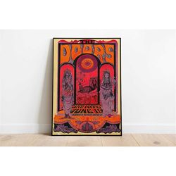 the doors poster - 1968 the doors sacramento memorial auditorium - home decor - wall art - music gift