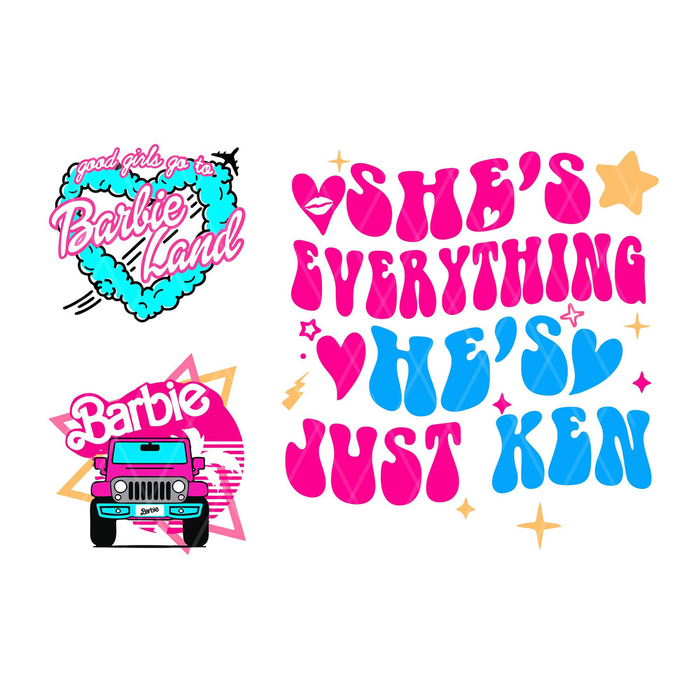 Bundle Layered Svg file, pink doll Svg, Girl Svg, SVG file for cricut , Layered SVG files, ,Clipart files, Instant Download, Png, Svg, Dxf - 1.jpg