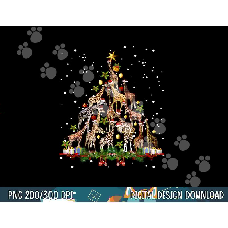 Funny Giraffe Christmas Tree Ornament Decor Cute png,sublimation copy.jpg