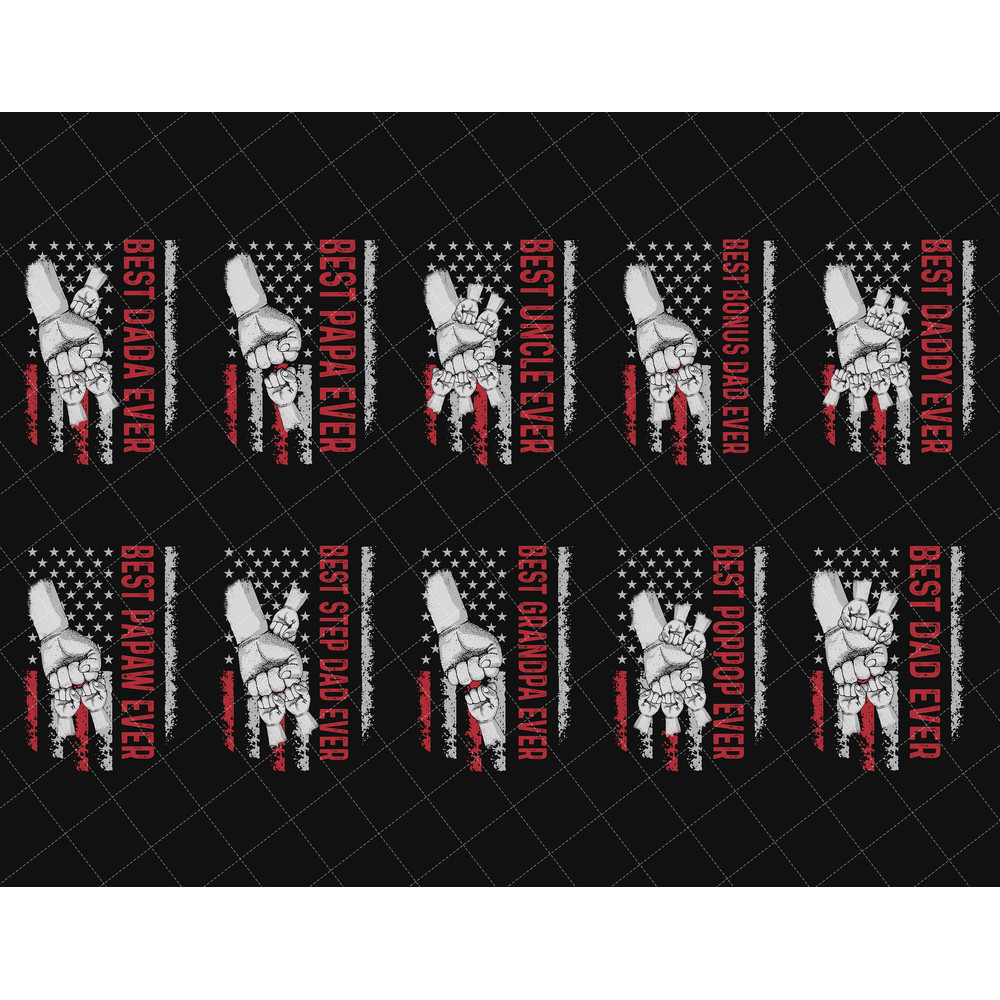 Bundle Personalized Father Fist Bump Set Png, Baby Toddler Kid Dad Fist Bump, Father's Day Fist Bump Set Flag America Png, Father's Day Png - 1.jpg