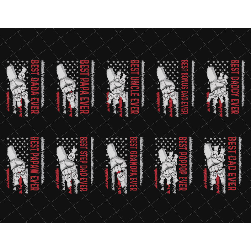 Bundle Personalized Father Fist Bump Set Png, Baby Toddler Kid Dad Fist Bump, Father's Day Fist Bump Set Flag America Png, Father's Day Png - 1.jpg