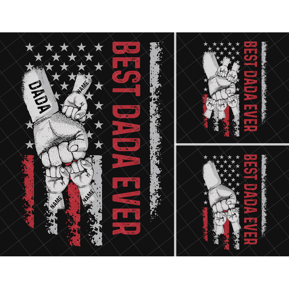 Bundle Personalized Father Fist Bump Set Png, Baby Toddler Kid Dad Fist Bump, Father's Day Fist Bump Set Flag America Png, Father's Day Png - 2.jpg
