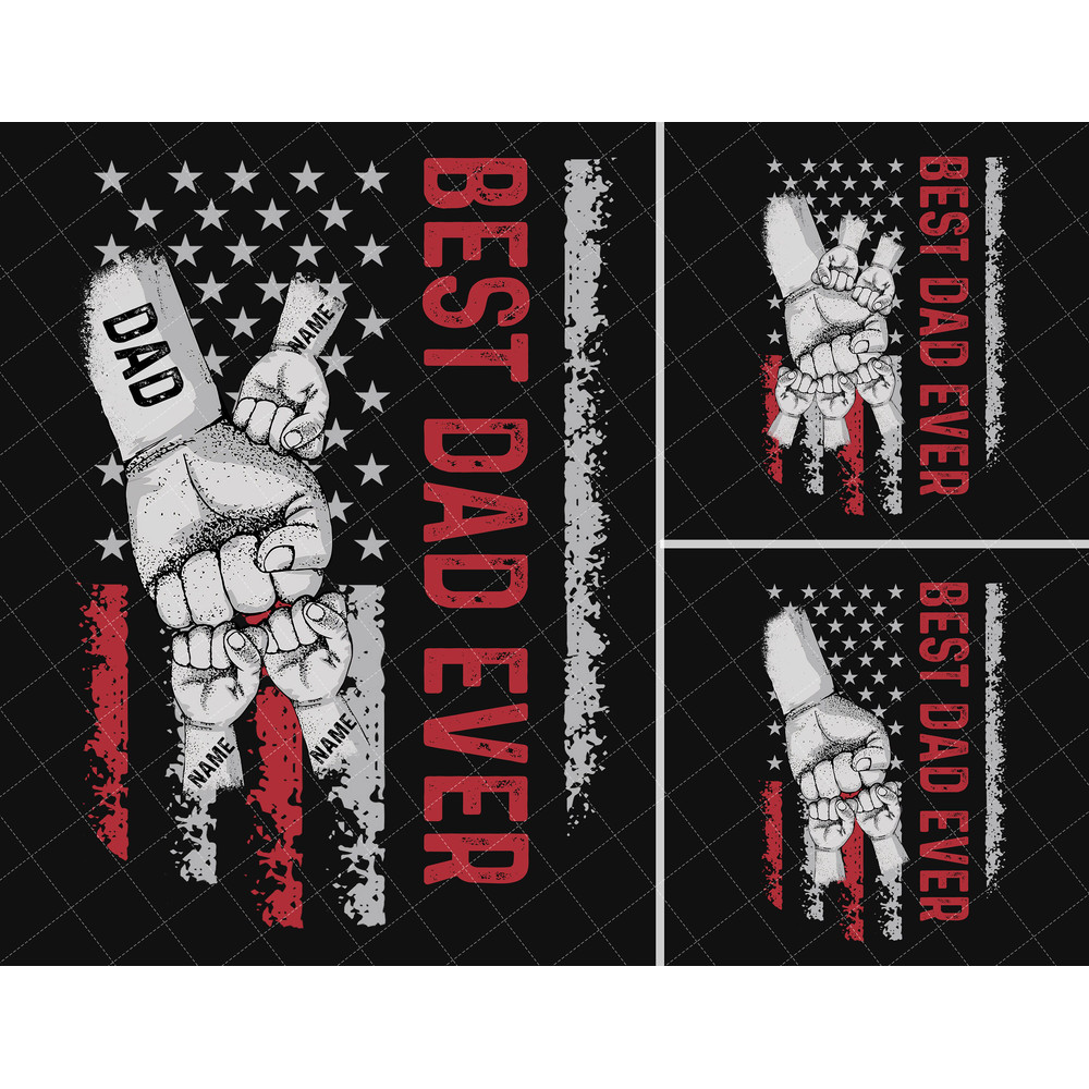 Bundle Personalized Father Fist Bump Set Png, Baby Toddler Kid Dad Fist Bump, Father's Day Fist Bump Set Flag America Png, Father's Day Png - 3.jpg