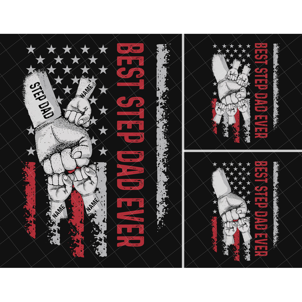 Bundle Personalized Father Fist Bump Set Png, Baby Toddler Kid Dad Fist Bump, Father's Day Fist Bump Set Flag America Png, Father's Day Png - 8.jpg