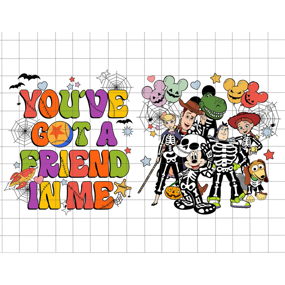 Bundle You've Got A Friend In Me Png, Happy Halloween Png, Trick Or Treat Png, Spider Halloween Png, Spooky Season Png, Halloween Skeletons - 1.jpg