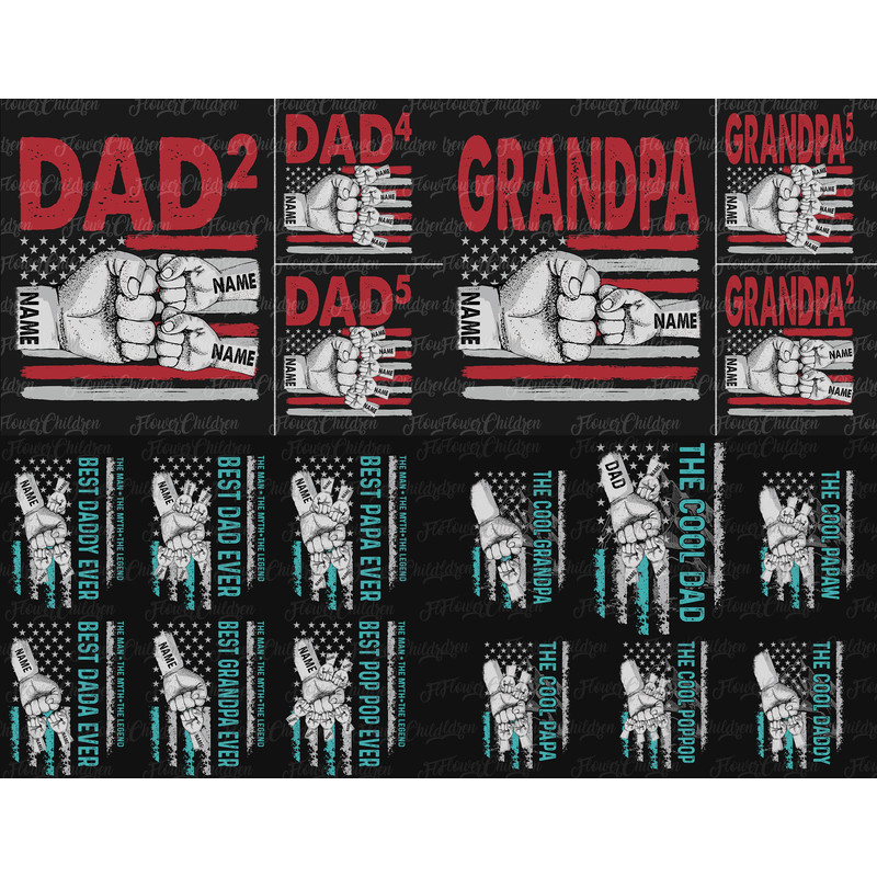 Personalized Best Dad Ever Png, Fist Bump Set Png, Dad Hand Fist Bump Png, America Flag Design, Happy Father's Day, Sublimation File - 2.jpg