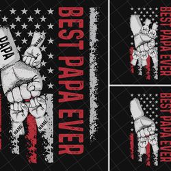 personalized best papa ever png, baby toddler kid dad fist bump, fathers day
