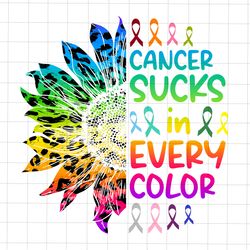 tie dye cancer sucks in every color png, breast cancer sunflower png, breas