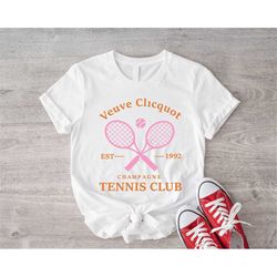 champagne veuve rose tennis club shirt, orange champagne ros label sweatshirt, champagne tennis shirt, tennis coach, uni