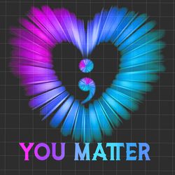 you matter png, semicolon suicidal prevention png, ribbon suicide depression png