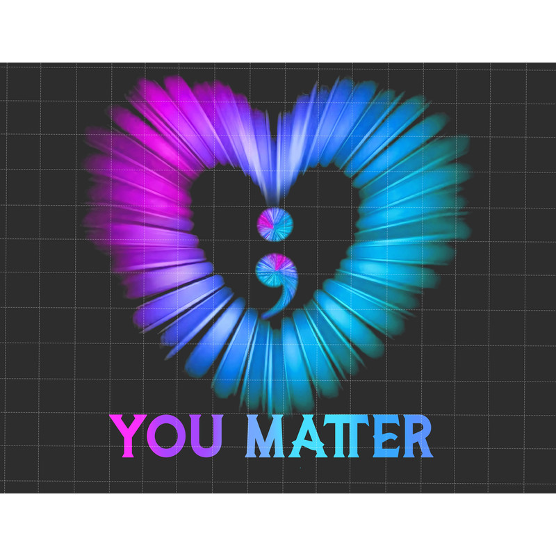 You Matter Png, Semicolon Suicidal Prevention Png, Ribbon Suicide Depression Png, Mental Health Png, Prevention Suicide Awareness Png - 1.jpg