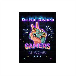 do not disturb gamers at work gaming video game console canvas poster print wall art decor game room art decoration unfr
