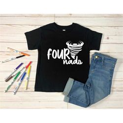fournado shirt, 4th birthday shirt, four year old t-shirt, 4 birthday shirt, 4th birthday boy tee, fourth birthday girl
