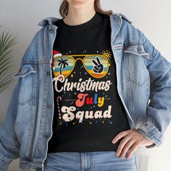 christmas in july squad sunglasses summer beach funny xmas shirt, christmas in july shirt