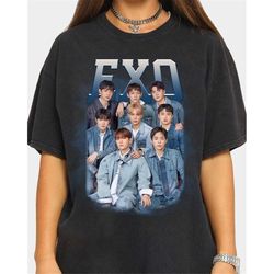 exo kpop shirt, exo kpop band music vintage, exo unisex gift bootleg, kpop merch, exo clock tour 2023 shirt,