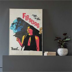 fleabag phoebe waller-bridge vintage 1950s 60s b movie style/burlesque martini glass/minimalist poster wall art, digital