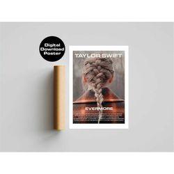 swifty 2020 album evermore, digital printable poster wall art download