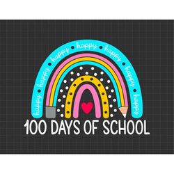 funny coloful rainbow pencil 100 days smarter svg, 100 day y'all svg, teacher apprecation, 100 days brighter svg, school