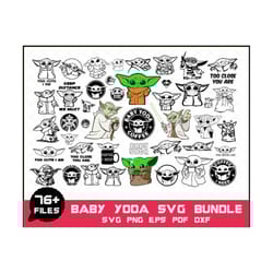 76 files grogu baby yoda star wars svg bundle files for cricut