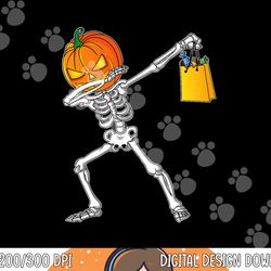 funny halloween shirt for boys kids dabbing skeleton pumpkin png, sublimation copy